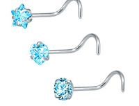 Fashion Round Star Heart Shape Stainless Steel Inlay Zircon Nose Studs 3 Pieces main image 2
