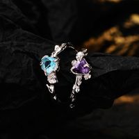 Fashion Heart Shape Sterling Silver Plating Zircon Open Ring 1 Piece main image 1
