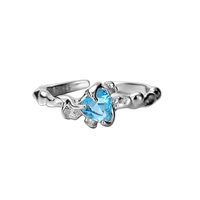 Fashion Heart Shape Sterling Silver Plating Zircon Open Ring 1 Piece main image 5