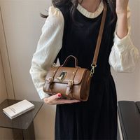 Women's Mini Spring&summer Pu Leather Solid Color Fashion Square Zipper Lock Clasp Handbag main image 6