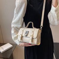 Women's Mini Spring&summer Pu Leather Solid Color Fashion Square Zipper Lock Clasp Handbag main image 5