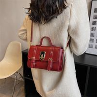 Women's Mini Spring&summer Pu Leather Solid Color Fashion Square Zipper Lock Clasp Handbag main image 9