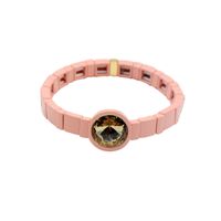 1 Piece Fashion Round Alloy Beaded Stoving Varnish Inlay Artificial Crystal Women's Bracelets main image 5