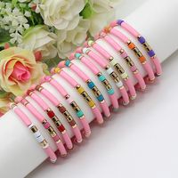 1 Piece Bohemian Round Multicolor Alloy Enamel Beaded Stoving Varnish Women's Bangle main image 6