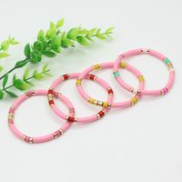 1 Piece Bohemian Round Multicolor Alloy Enamel Beaded Stoving Varnish Women's Bangle main image 3