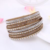 1 Pieza Moda Ronda Color Sólido Franela Embutido Diamantes De Imitación Mujeres Brazalete sku image 9