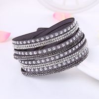 1 Piece Fashion Round Solid Color Flannel Inlay Rhinestones Women's Bangle main image 5