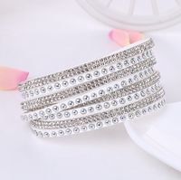 1 Piece Fashion Round Solid Color Flannel Inlay Rhinestones Women's Bangle sku image 7