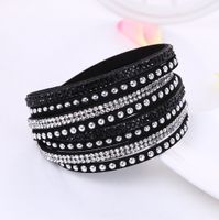 1 Piece Fashion Round Solid Color Flannel Inlay Rhinestones Women's Bangle main image 3