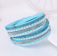 1 Piece Fashion Round Solid Color Flannel Inlay Rhinestones Women's Bangle sku image 13