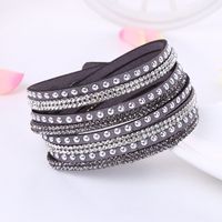 1 Piece Fashion Round Solid Color Flannel Inlay Rhinestones Women's Bangle sku image 8