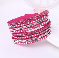 1 Piece Fashion Round Solid Color Flannel Inlay Rhinestones Women's Bangle main image 2