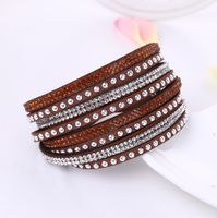 1 Piece Fashion Round Solid Color Flannel Inlay Rhinestones Women's Bangle sku image 1