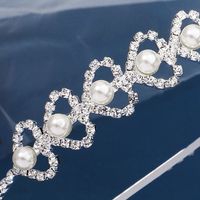 Elegant Herzform Metall Inlay Künstliche Perlen Strasssteine Haarband 1 Stück main image 4