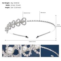 Elegant Heart Shape Metal Inlay Artificial Pearls Rhinestones Hair Band 1 Piece sku image 1