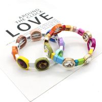 1 Piece Fashion Round Colorful Alloy Enamel Beaded Stoving Varnish Inlay Zircon Women's Bracelets main image 1