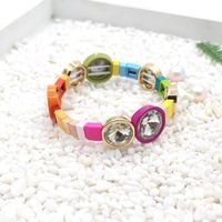 1 Piece Fashion Round Colorful Alloy Enamel Beaded Stoving Varnish Inlay Zircon Women's Bracelets main image 2