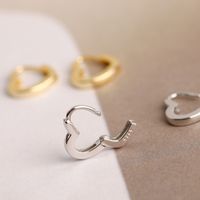 1 Pair Fashion Heart Shape Sterling Silver Earrings main image 3