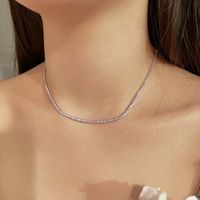 Simple Style Solid Color Sterling Silver Inlay Zircon Necklace 1 Piece main image 6