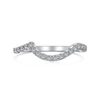 Style Simple Carré Argent Sterling Incruster Zircon Anneaux 1 Pièce sku image 3