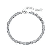 Simple Style Heart Shape Sterling Silver Inlay Zircon Bracelets 1 Piece main image 4