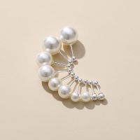 Mode Géométrique Argent Sterling Placage Perles Artificielles Boucles D'oreilles 1 Paire main image 1