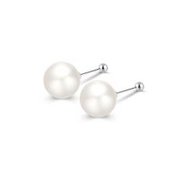 Fashion Geometric Sterling Silver Plating Artificial Pearls Ear Studs 1 Pair main image 4