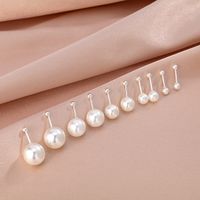 Fashion Geometric Sterling Silver Plating Artificial Pearls Ear Studs 1 Pair main image 5
