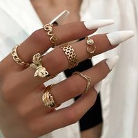 7 Pieces Fashion Letter Butterfly Alloy Women's Rings main image 1