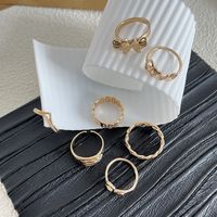 7 Pieces Fashion Letter Butterfly Alloy Women's Rings main image 4