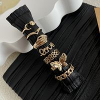 7 Pieces Fashion Letter Butterfly Alloy Women's Rings main image 5