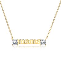 Sweet Letter Sterling Silver Inlay Zircon Necklace 1 Piece sku image 2