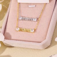 Sweet Letter Sterling Silver Inlay Zircon Necklace 1 Piece main image 2