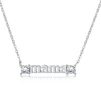 Sweet Letter Sterling Silver Inlay Zircon Necklace 1 Piece sku image 1