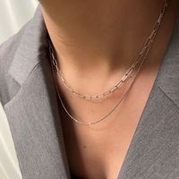 Mode Einfarbig Sterling Silber Überzug Halskette 1 Stück main image 5