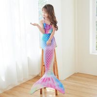 Girl's Cartoon Style Mermaid Polyester Bikinis 3 Piece Set main image 3