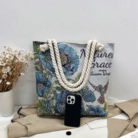 Women's Small All Seasons Cotton And Linen Animal Fashion Square Zipper Tote Bag main image 4