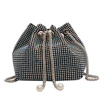 Women's Pu Leather Polka Dots Fashion Bucket String Crossbody Bag Bucket Bag Chain Bag sku image 2