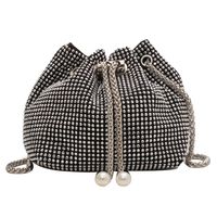 Women's Pu Leather Polka Dots Fashion Bucket String Crossbody Bag Bucket Bag Chain Bag sku image 3