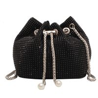Women's Pu Leather Polka Dots Fashion Bucket String Crossbody Bag Bucket Bag Chain Bag sku image 4