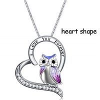 1 Piece Fashion Letter Heart Shape Owl Alloy Inlay Rhinestones Valentine's Day Women's Necklace sku image 2
