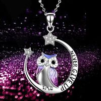 1 Piece Fashion Letter Heart Shape Owl Alloy Inlay Rhinestones Valentine's Day Women's Necklace main image 2