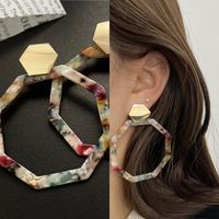 1 Pair Fashion Geometric Heart Shape Arylic Alloy Acetic Acid Sheets Women's Earrings sku image 8