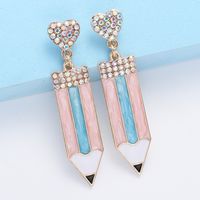 1 Pair Fashion Pencil Alloy Enamel Women's Drop Earrings main image 4