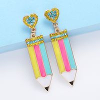 1 Pair Fashion Pencil Alloy Enamel Women's Drop Earrings main image 2