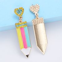 1 Pair Fashion Pencil Alloy Enamel Women's Drop Earrings main image 3