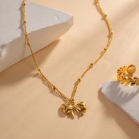Stainless Steel 18K Gold Plated Simple Style Classic Style Butterfly Plating Pendant Necklace main image 2