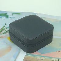 1 Piece Simple Style Solid Color Pu Leather Jewelry Boxes sku image 2