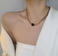 Simple Style Solid Color Titanium Steel Chain Necklace sku image 1