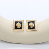 1 Pair Fashion Lion Alloy Enamel Plating Women's Drop Earrings Ear Studs sku image 1